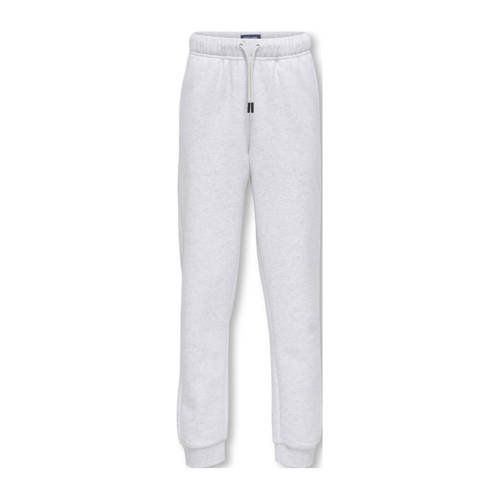 ONLY & SONS JUNIOR regular joggingbroek super lichtgrijs melange Jongens Katoen - maat 146 afbeelding