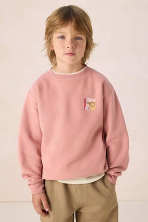 sweater met backprint roze