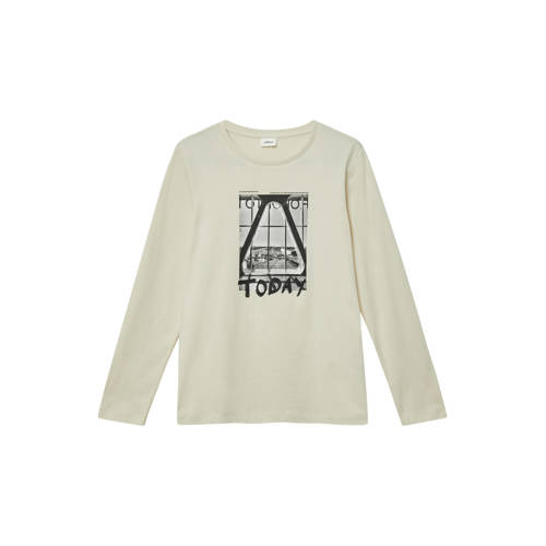 s.Oliver longsleeve ecru Jongens Katoen Ronde hals Printopdruk - maat 134/140 afbeelding