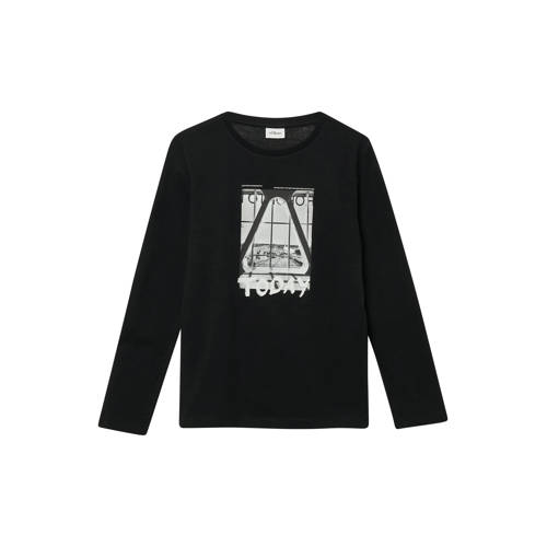 s.Oliver longsleeve zwart Jongens Katoen Ronde hals Printopdruk - maat 134/140 afbeelding