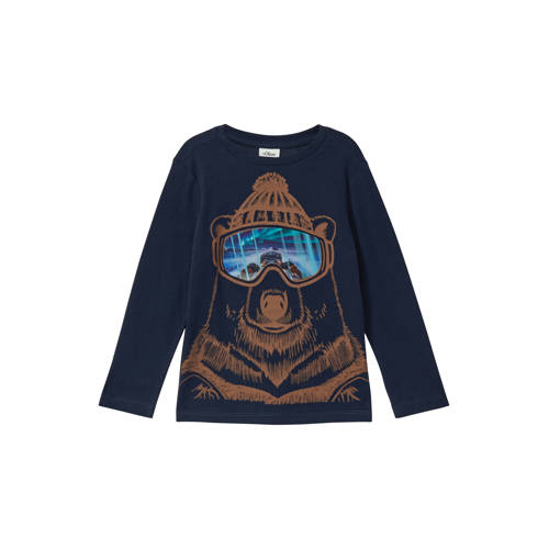 s.Oliver longsleeve donkerblauw Jongens Katoen Ronde hals Printopdruk - maat 116/122 afbeelding