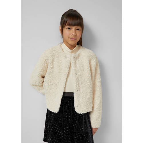 s.Oliver jasje voor binnen ecru met glitter Meisjes Polyester Ronde hals