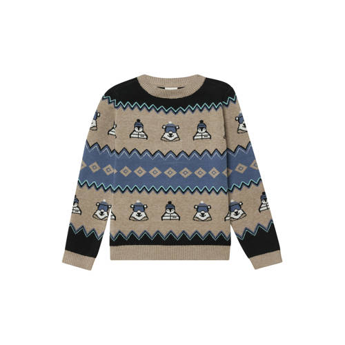s.Oliver gebreide trui bruin Jongens Viscose Ronde hals All over print - maat 128/134 afbeelding