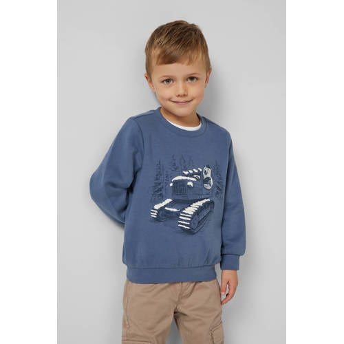 s.Oliver sweater blauw Printopdruk