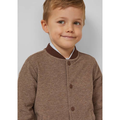 s.Oliver bomberjack donkerbruin Jongens Katoen Ronde hals Effen