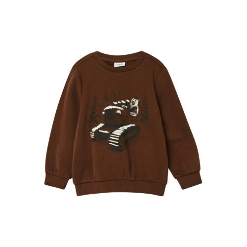 s.Oliver sweater donkerbruin Printopdruk - maat 104/110 afbeelding