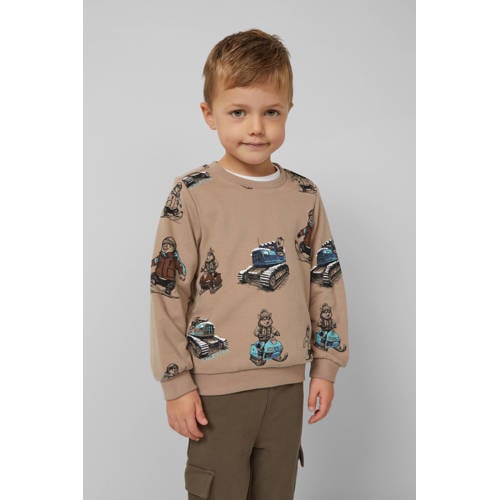 s.Oliver sweater lichtbruin All over print