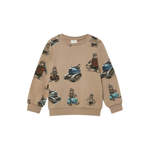 s.Oliver sweater lichtbruin All over print - maat 116/122 afbeelding