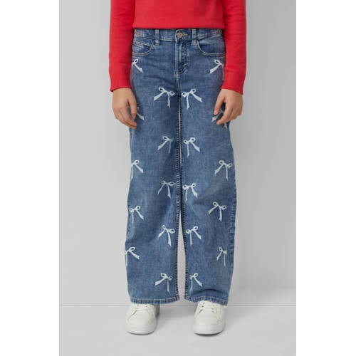 s.Oliver wide leg wide leg jeans medium blue denim Blauw Meisjes Stretchdenim