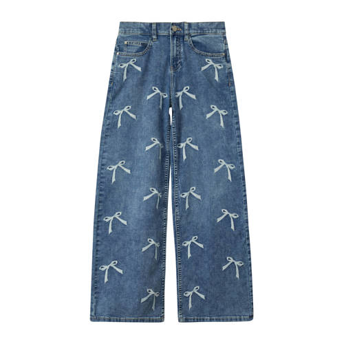 s.Oliver wide leg wide leg jeans medium blue denim Blauw Meisjes Stretchdenim - maat 152 afbeelding
