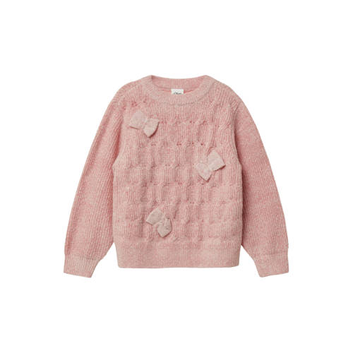 s.Oliver gebreide trui roze Meisjes Polyester Ronde hals Effen - maat 92/98 afbeelding