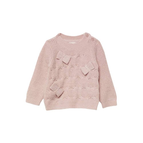 s.Oliver gebreide trui roze met kabels Meisjes Polyester Ronde hals Effen