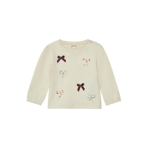 s.Oliver longsleeve ecru Meisjes Katoen Ronde hals All over print - maat 74 afbeelding