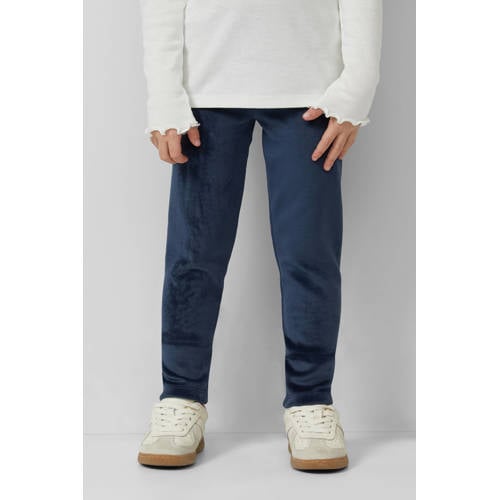 s.Oliver suede legging donkerblauw Effen