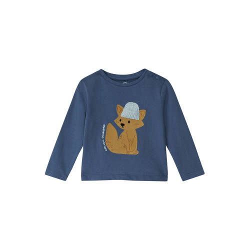 s.Oliver longsleeve blauw Jongens Katoen Ronde hals Printopdruk - maat 68 afbeelding