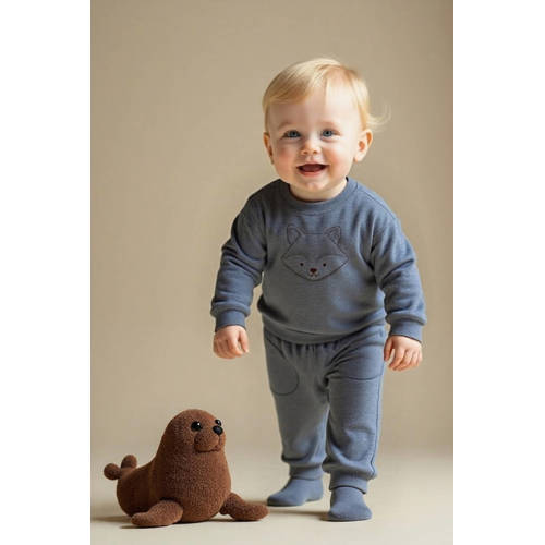 s.Oliver sweater blauw Printopdruk