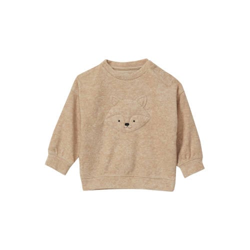 s.Oliver sweater lichtbruin Printopdruk