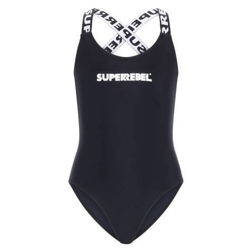 SuperRebel badpak Venice zwart Meisjes Polyester Effen - maat 152 afbeelding