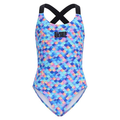 SuperRebel badpak Venice lichtblauw Meisjes Polyester All over print - maat 152 afbeelding