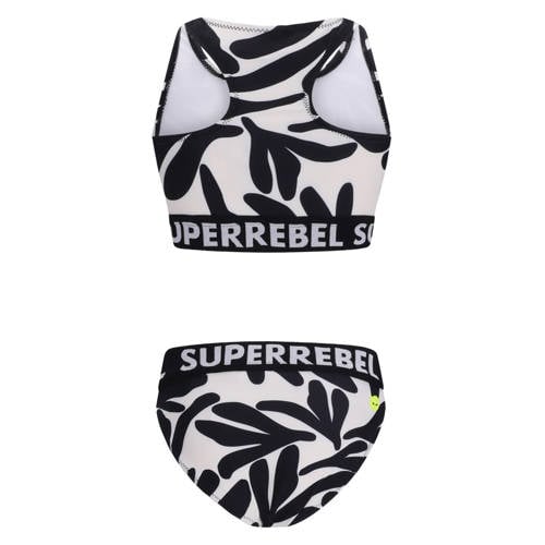 SuperRebel crop bikini Carmel wit/zwart Meisjes Polyester Zebraprint - maat 152 afbeelding