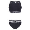SuperRebel crop bikini Carmel zwart