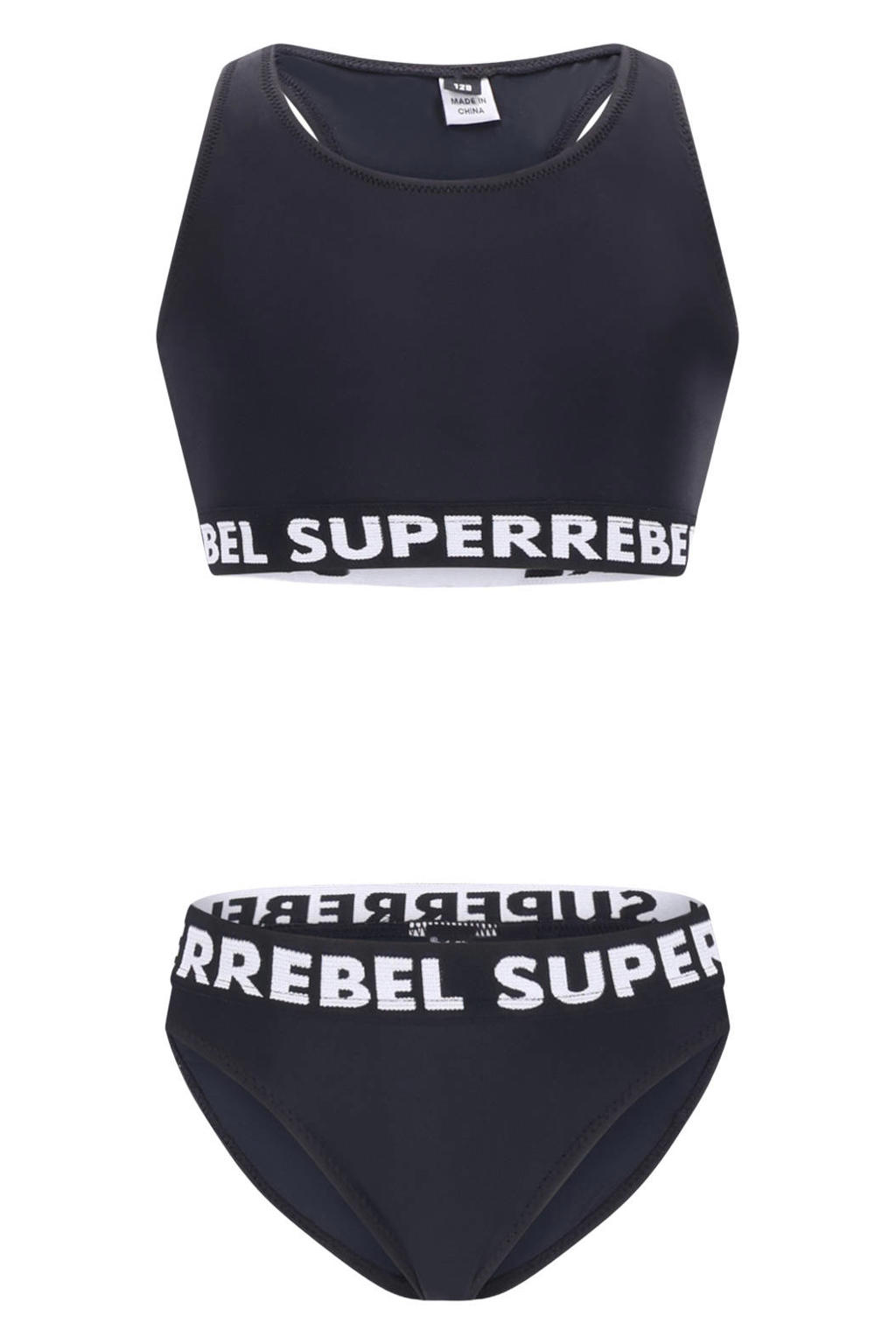 SuperRebel crop bikini Carmel zwart