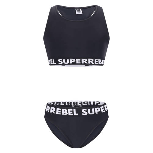 SuperRebel crop bikini Carmel zwart Meisjes Polyester Effen - maat 140 afbeelding