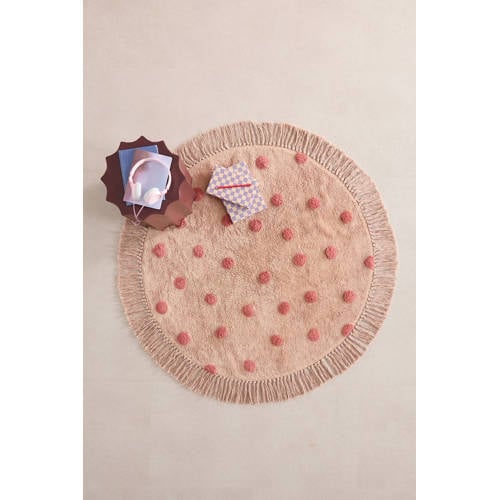 NOUS Kids kindervloerkleed Dots (Ø110 cm) Roze Stip afbeelding