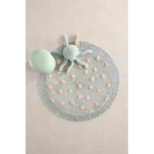 NOUS Kids kindervloerkleed Dots (Ø110 cm) Blauw Stip afbeelding