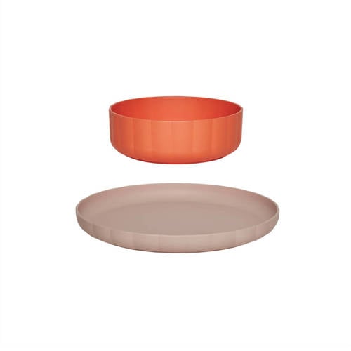 OYOY Mini bord & kom Pullo Serviesset Roze | Serviesset van OYOY Mini afbeelding
