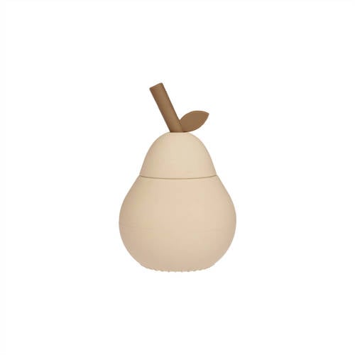 OYOY Mini drinkbeker met rietje Peer (120 ml) Wit | Drinkbeker van OYOY Mini afbeelding