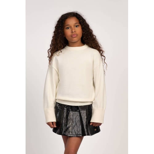 NIK&NIK sweater met backprint wit Meisjes Acryl Ronde hals Backprint