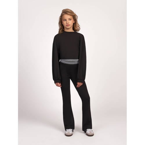 NIK&NIK flared broek zwart Meisjes Polyester Effen - maat 164 afbeelding