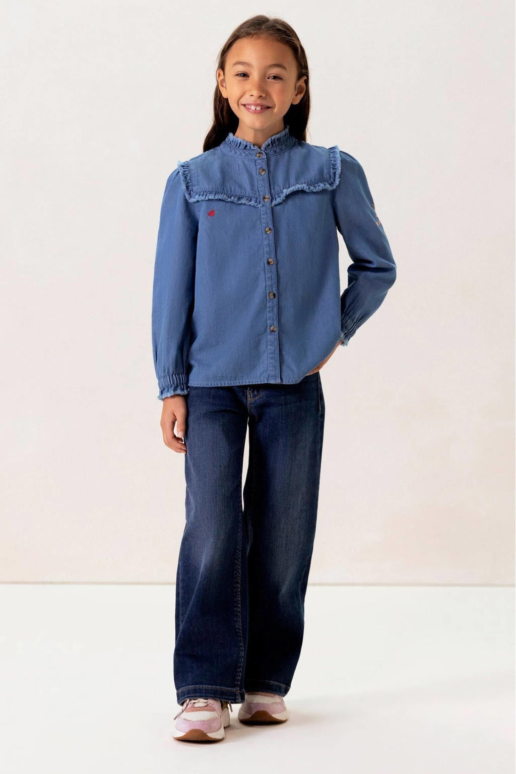 Sissy-Boy wide leg high waist wide leg jeans dark blue denim