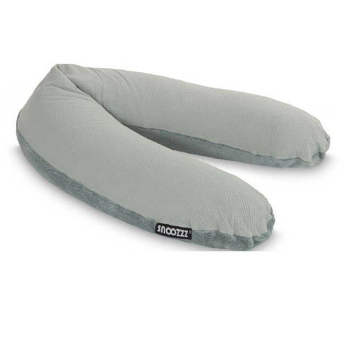 Snoozzz Voedingskussen Premium Kwaliteit - 185 cm – Microparel Vulling – Wasbare Hoes - Teddy Stone