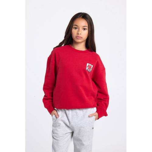 America Today sweater met backprint rood Backprint - maat 122/128 afbeelding