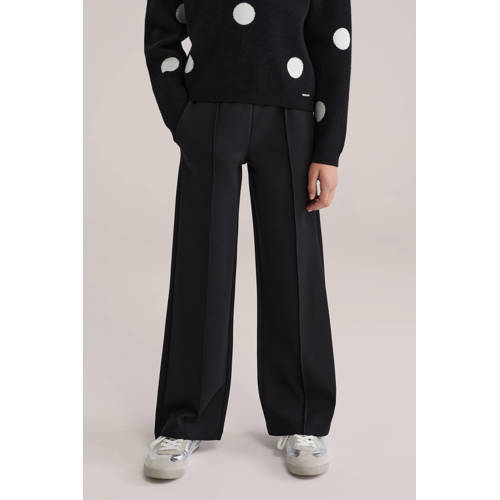 WE Fashion loose casual broek zwart Meisjes Polyester Effen