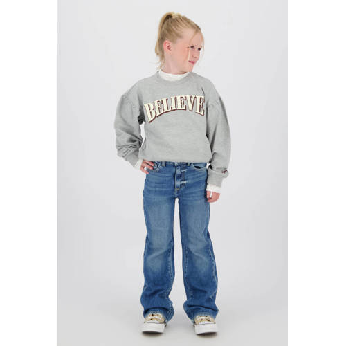 Vingino flared flared jeans medium blue denim Blauw Effen - maat 152 afbeelding