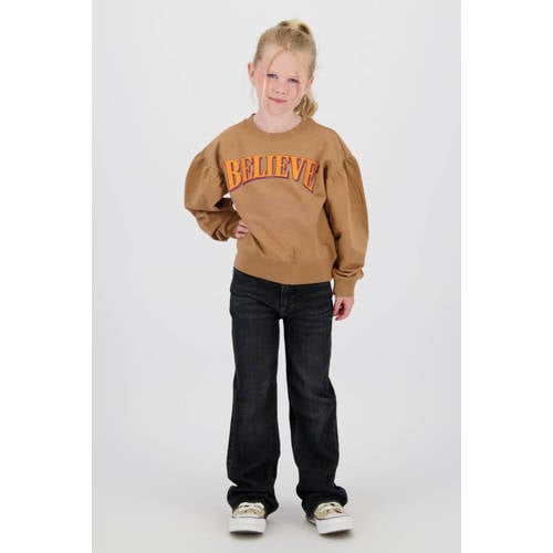 Vingino flared flared jeans black denim Zwart Effen - maat 170 afbeelding