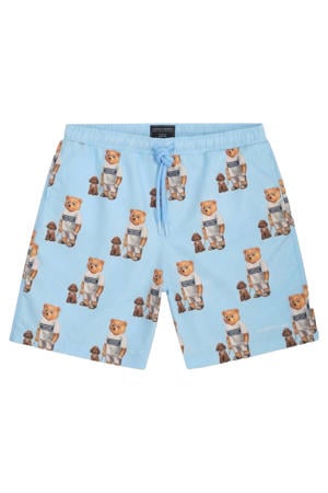 zwemshirt met all over print lichtblauw