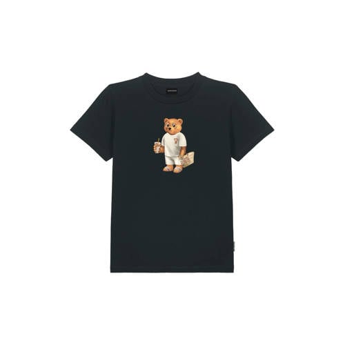 Baron Filou Honeygang T-shirt zwart Jongens/Meisjes Katoen Ronde hals Printopdruk - maat 170-176 afbeelding