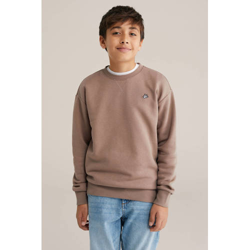 WE Fashion sweater bruin Effen - maat 146/152 | Sweater van WE Fashion afbeelding