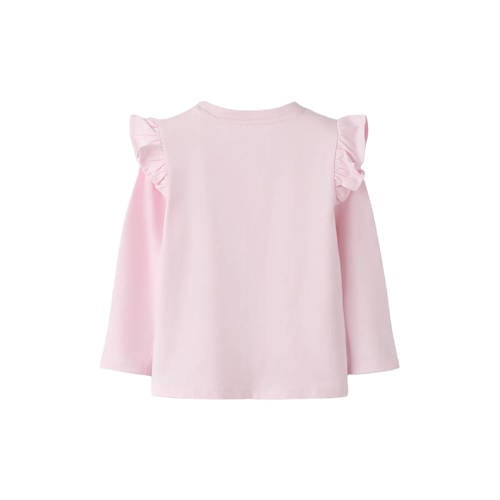 NAME IT MINI longsleeve lichtroze Meisjes Stretchkatoen Ronde hals Printopdruk