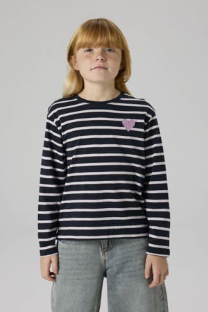 gestreepte longsleeve donkerblauw