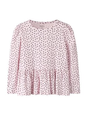 blousetop met stippen roze