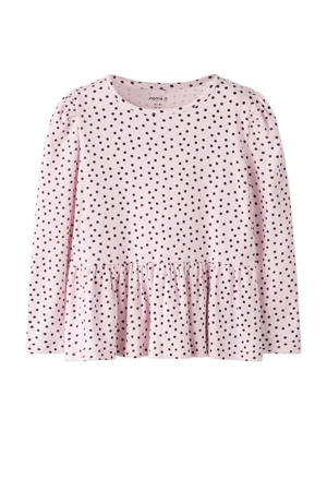 blousetop met stippen roze