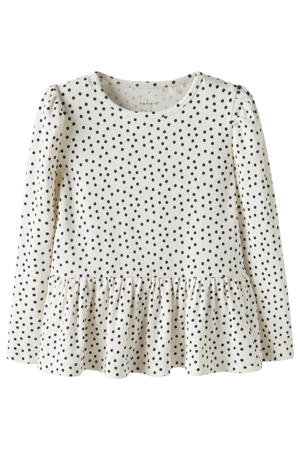 blousetop met stippen wit