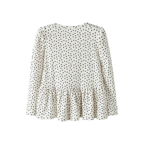 NAME IT MINI blousetop met stippen wit Meisjes Stretchkatoen Ronde hals - maat 80 afbeelding
