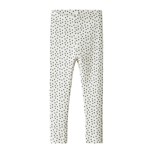 NAME IT MINI slim legging met stippen wit Meisjes Stretchkatoen Stip - maat 110 afbeelding