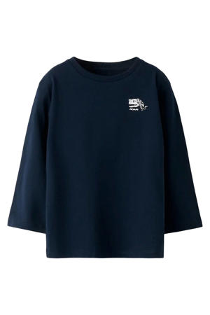 longsleeve met backprint donkerblauw